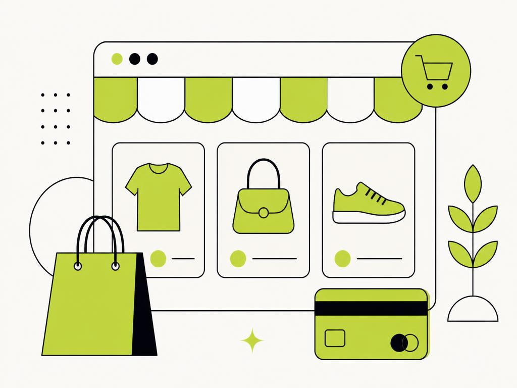 Illustration pour créer un site e-commerce
